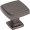 Jeffrey Alexander 1-1/4" Overall Length Brushed Pewter Square Renzo Cabinet Knob 141BNBDL - alternate 1